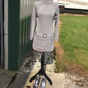 Silver metallic mini long sleeve runs small.